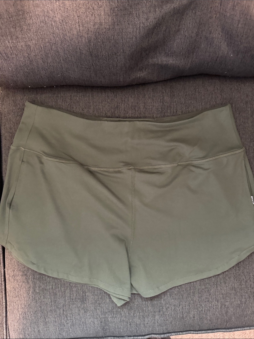 Olive High-Waist Performance Athletic Shorts for Women